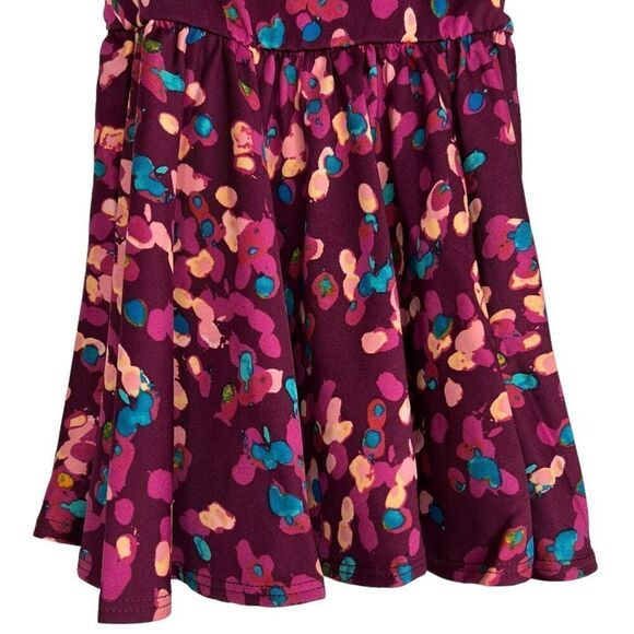 NEW Dot Dot Smile Purple Abstract Floral Pattern Cap Sleeve Dress 12-24M - Picture 3 of 6